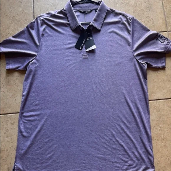 Travis Mathew Golf Polo Shirt Mens XXL Purple NWT The Oceanside Heather Polo - Picture 1 of 8